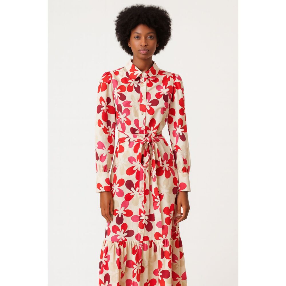 ALEXIS Floral Button Down Belted Maxi‎ Dress XS